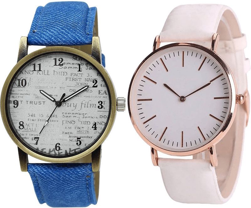 combo watch Analog Watch - For Men Contemporary Luxury Blue And White Color Boys Watch - BL46.28-B63 (Combo Of 2 )