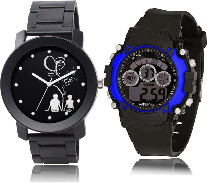 combo watch Analog Watch - For Men New Love Couple Love Chain And Kids Combo Watch For Boys And Men - BO53-B2