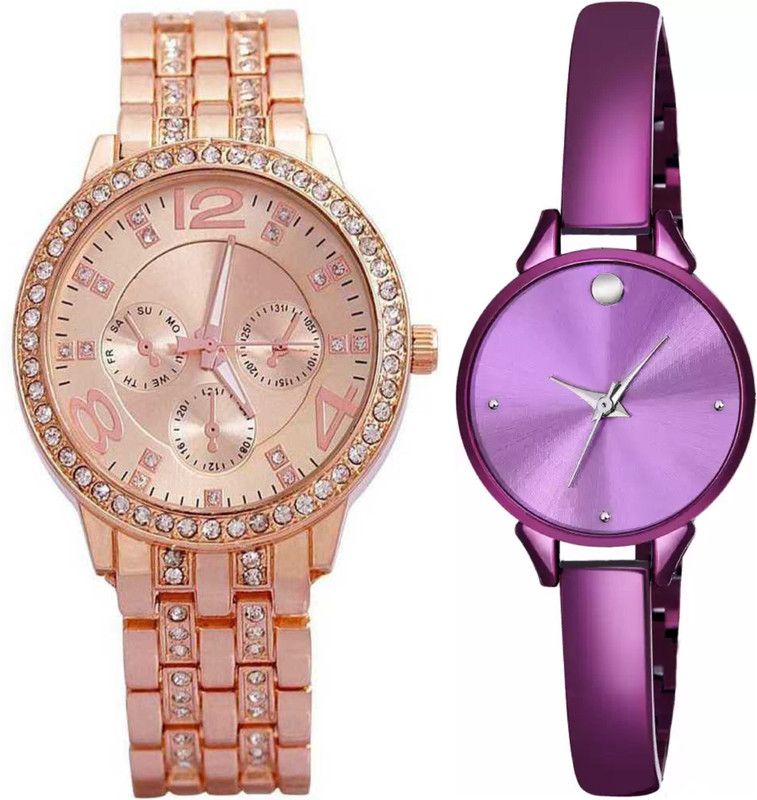 Analog Watch - For Women ORIGINAL ANALOG PURPLE 0507 NEW STYLISH LOOK COMBO OF 2