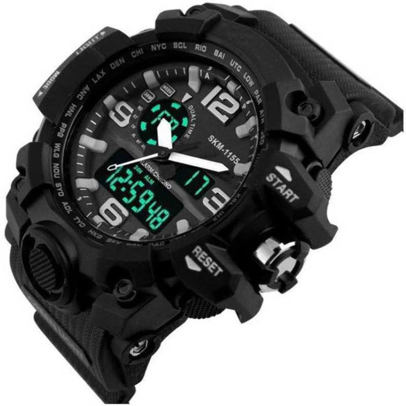 Water & Shock resistance Wrist Analog-Digital Watch Analog-Digital Watch - For Men sports black Multi function chronograph Analog Digital Hand Watch Alarm Watch Water&Shock resistance Wrist Analog-Digital Watch Analog-Digital Watch - For Men
