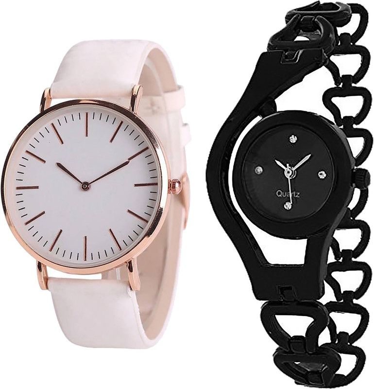 combo watch Analog Watch - For Girls Classical Italian Designer Analogue White And Black Color Girls And Women Watch - G193-G68 (Combo Of 2 )