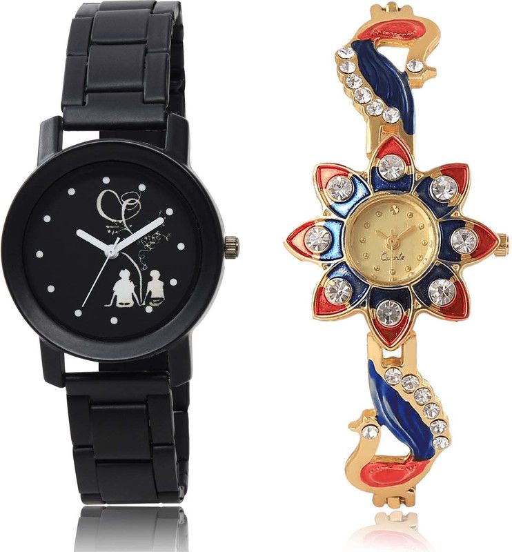 combo watch Analog Watch - For Women Latest Fashionable Love Valentine Couple And Peacock Combo Watch For Girls And Women - GO153-G118