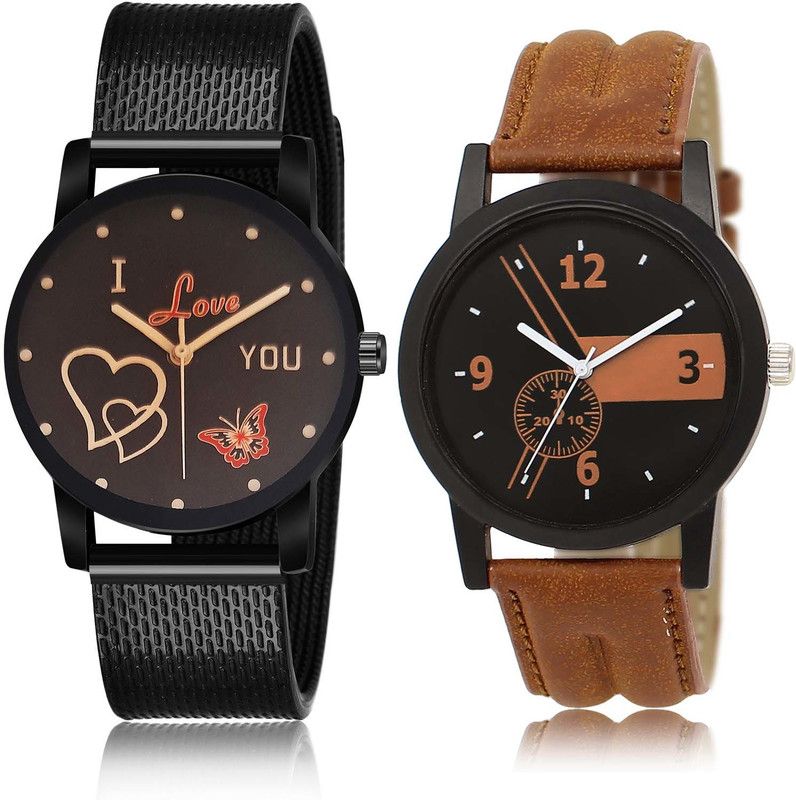 combo watch Analog Watch - For Men Brand New Branded I Love You 2 Watch Combo For Boys And men - BRM16-BL46.1