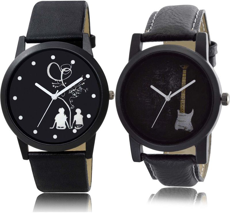 combo watch Analog Watch - For Boys New Style Couple Love Chain And Guitar Combo Watch For Boys And Men - BO46-B35