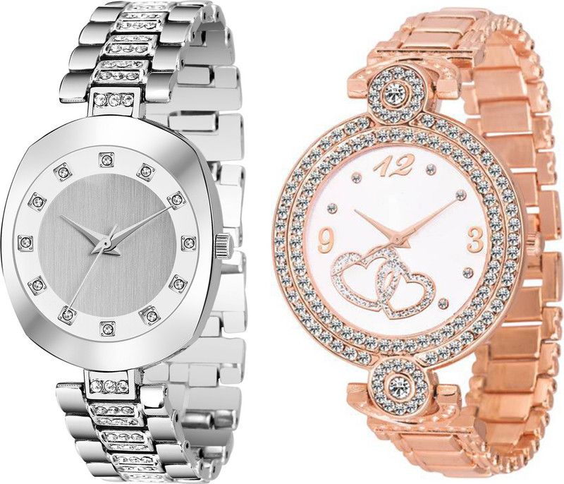 Analog Watch - For Girls Combo pack 2 New Diamond Studded Part-Wedding Adition BB-07234