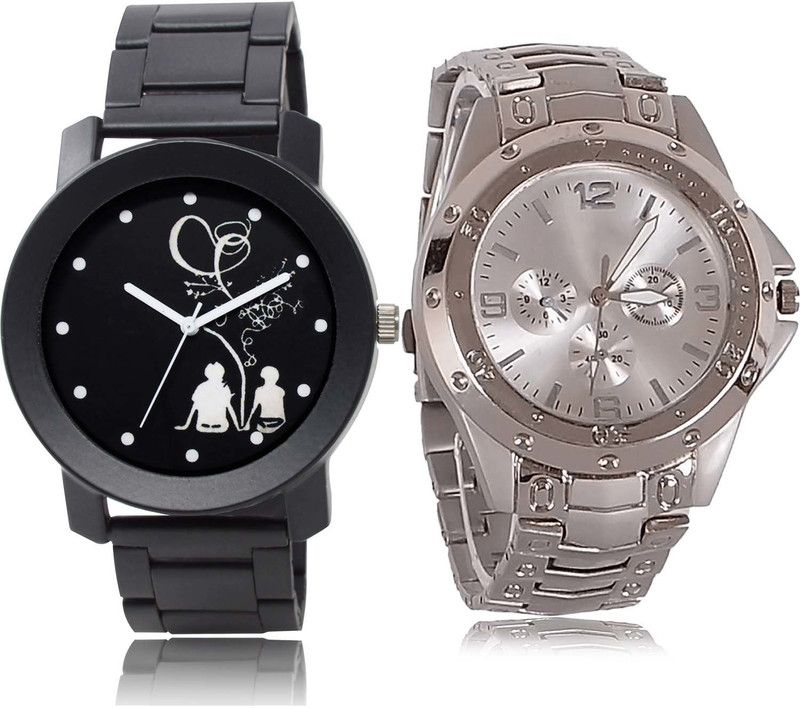combo watch Analog Watch - For Men Best Style Couple Love Chain And Chain Combo Watch For Boys And Men - BO53-B72
