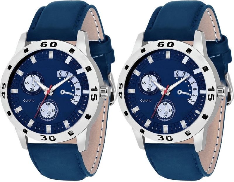 combo watch Analog Watch - For Girls Brand New Style Analogue Blue Color Boys And Men Watch - B56-B56 (Combo Of 2 )