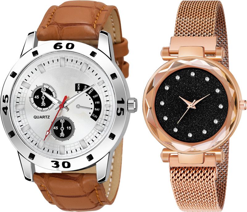 Zivanto True Best Wedding Return Gift Fast Selling Premium Quality Fancy Analog Watch - For Couple Excellent Lover Luxury Magnet Strap & Buckle Strap Trending Collection Beautiful