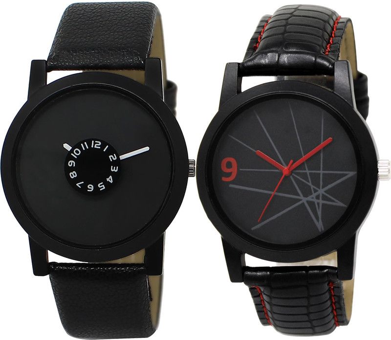 combo watch Analog Watch - For Girls Latest Technology Analogue Black Color Boys And Men Watch - BL46.25-BL46.8 (Combo Of 2 )