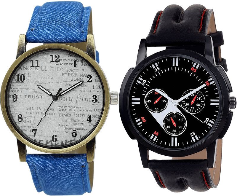 combo watch Analog Watch - For Girls Contemporary Collection Analogue Blue And Black Color Boys And Men Watch - BL46.28-B104 (Combo Of 2 )