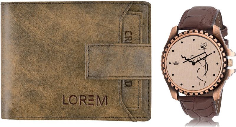 Combo Of Men Watch & Artificial Leather Wallet- Analog Watch - For Men FZ-WL23-LR65