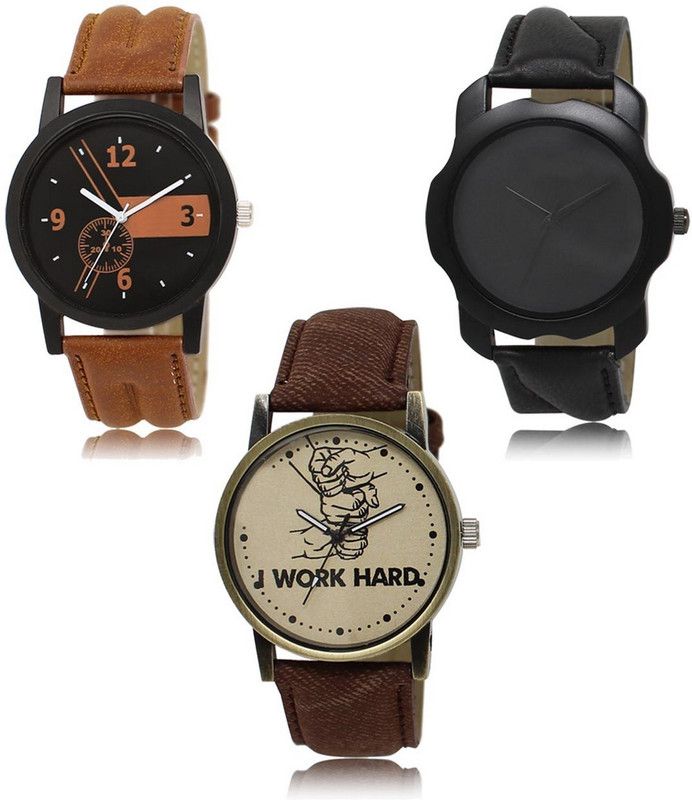 Stylish Attractive Professional Designer Combo Analog Watch - For Men LR-01-22-29 Hot Selling Premium Quality Collection Latest Set of 3