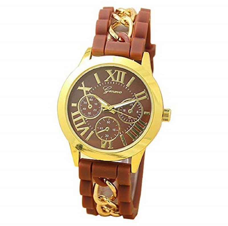 Analog Watch - For Women Analog Fashion Bracelets Silicone & Stainless Steel Band Chain Watch for GIRLS