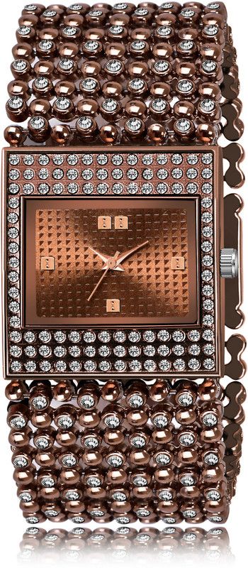 Analog Watch - For Girls SR-289 New Brown Diamond Studded