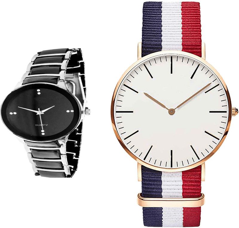 combo watch Analog Watch - For Girls Latest Style Analogue Black And Red Color Boys And Men Watch - B68-B50 (Combo Of 2 )
