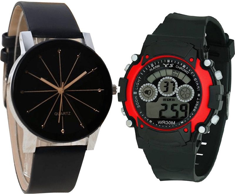 combo watch Analog Watch - For Girls Contemporary Unique Kids Analogue Black Color Boys And Men Watch - B51-B5 (Combo Of 2 )