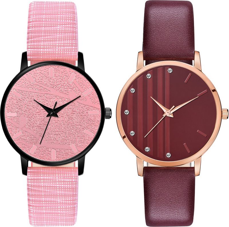 MT324328 Girls Attractive Leather Belt Combo (Pack of 2) Analog Watch - For Girls