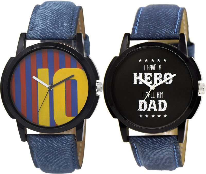 combo watch Analog Watch - For Girls Brand New Style Messi Football Analogue Blue Color Boys And Men Watch - BL46.10-BL46.7 (Combo Of 2 )