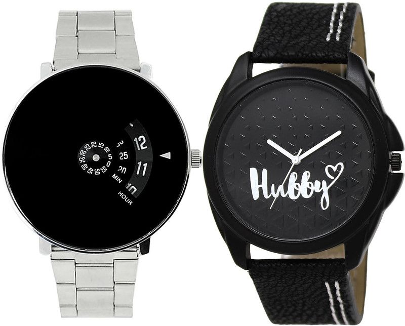 combo watch Analog Watch - For Girls Contemporary Quartz Hubby Analogue Silver And Black Color Boys And Men Watch - B81-BL46.31 (Combo Of 2 )
