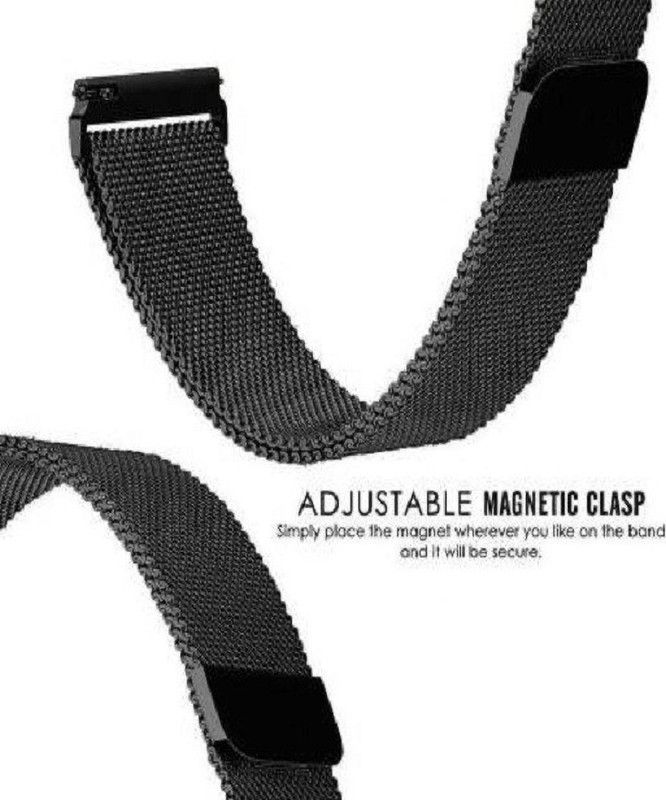 Senix vk integrate Black pin Magnetic Metal 21 mm For Smartwatch With Magnetic lock 21 mm Stainless Steel Watch Strap  (Black)
