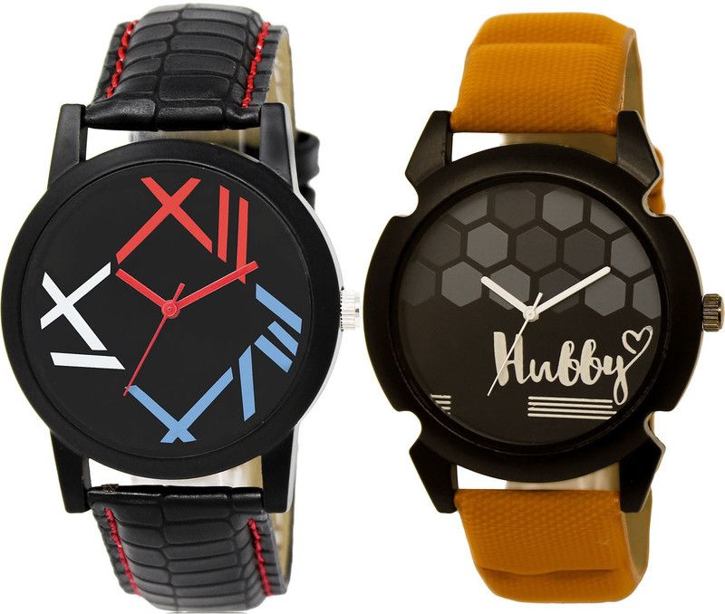 combo watch Analog Watch - For Girls Brand New Wrist Hubby Analogue Black And Brown Color Boys And Men Watch - BL46.12-BL46.32 (Combo Of 2 )