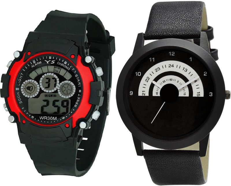 combo watch Analog Watch - For Girls Contemporary Gift Kids Analogue Black Color Boys And Men Watch - B5-B48 (Combo Of 2 )