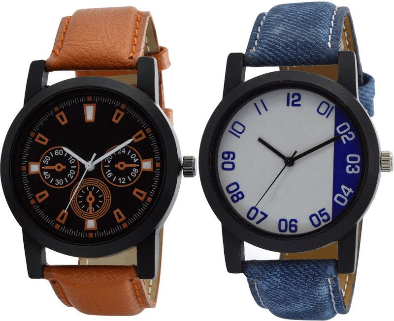 combo watch Analog Watch - For Men Professional Analogue Brown And Blue Color Boys And Men Watch - B31-B40 (Combo Of 2 )