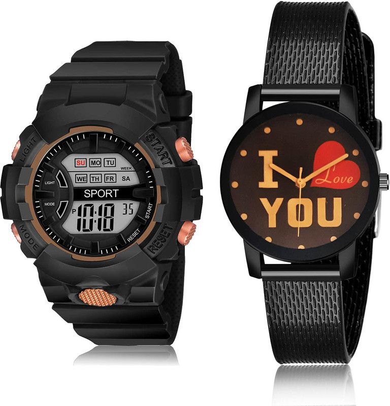 Analog-Digital Watch - For Girls Classical Chronograph 2 Watch Combo For Women And Girls - DG33-G527