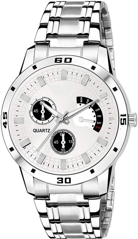 ANALOG ROUND WHITE DIAL SKME WITH LUXURY STYLISH LOOK ITAN DIAL SPECIAL FEATURES DESIGNER MAN_BOYS WRIST WATCH MET FINISH LOOK SUPER QUALITY Analog Watch - For Men NEW ARRIVAL CLASSIC PREMIUM CHRONO
