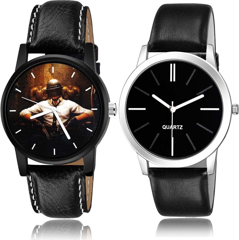 combo watch Analog Watch - For Boys New Branded Pubg Military Army And Slim Watch Black Color Boys And Men Watch - B439-B997 (Combo Of 2)