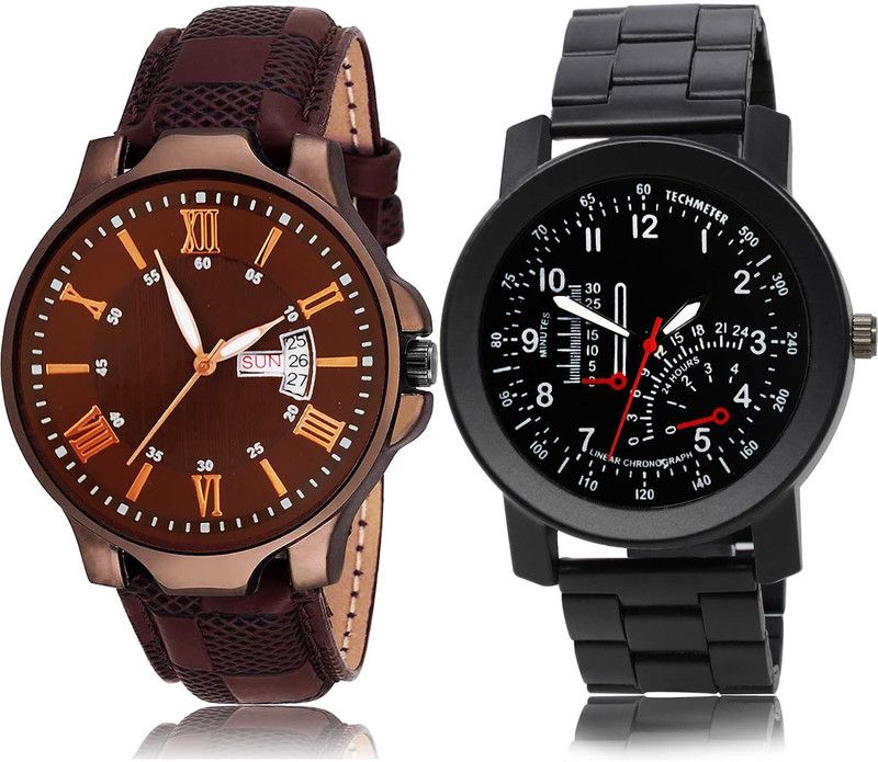 Analog Watch - For Boys & Girls Classical Style Day And Date And Chain Watch Combo Watch - BRM2-B908