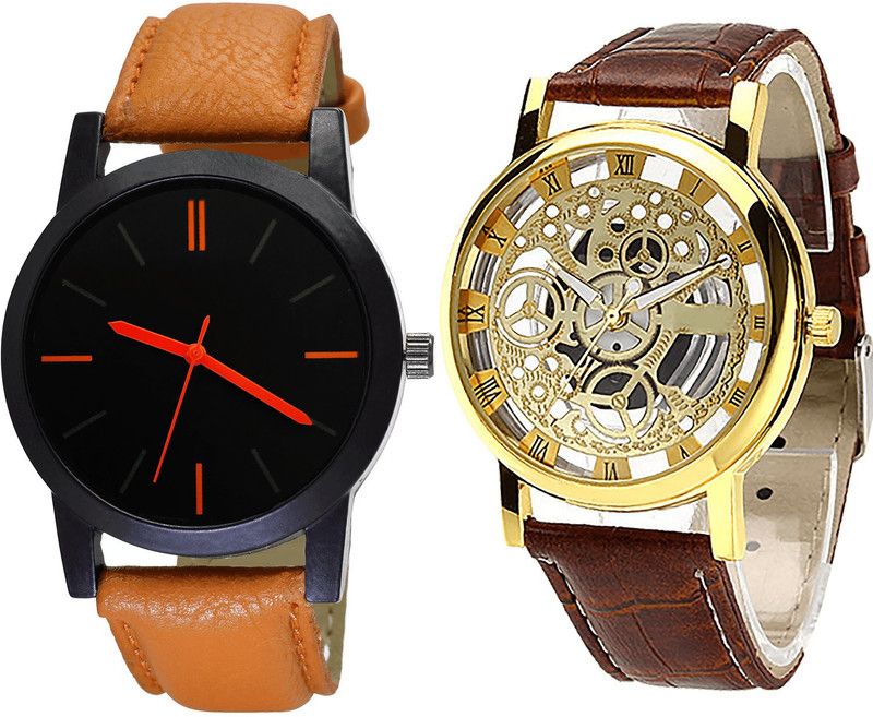 combo watch Analog Watch - For Girls New Stylish Open Analogue Brown Color Boys And Men Watch - B112-B45 (Combo Of 2 )