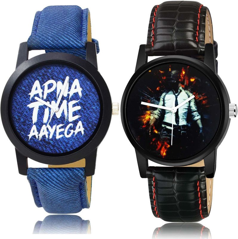 combo watch Analog Watch - For Boys & Girls Treading Collection Apna Time Aayega And Pubg Military Army Combo Watch For Boys And Men - BO41-B547