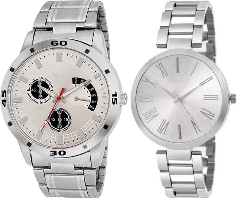 Analog Watch - For Couple Exclusive New Latest Arrival Silver Dial Couple Wear