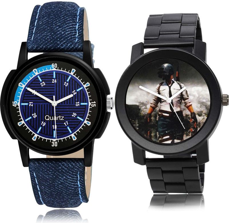 combo watch Analog Watch - For Boys Contemporary Quartz Sports And Pubg Military Army Chain Watch 2 Watch Combo For Boys And Men - BRA34-B506
