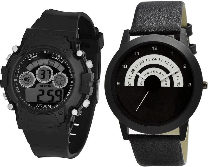combo watch Analog Watch - For Girls Modern Fancy Kids Analogue Black Color Boys And Men Watch - B1-B48 (Combo Of 2 )