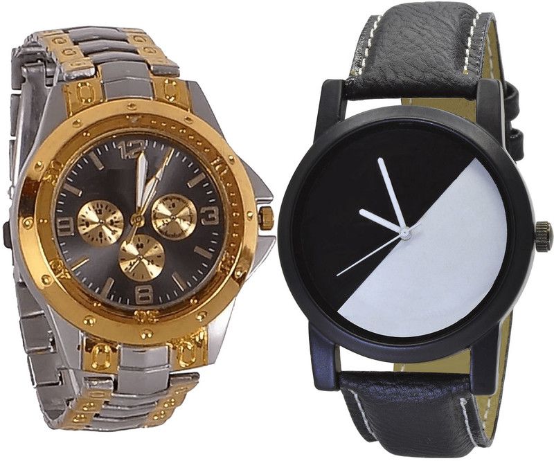 combo watch Analog Watch - For Girls Contemporary Gift Analogue Silver And Black Color Boys And Men Watch - B76-B32 (Combo Of 2 )