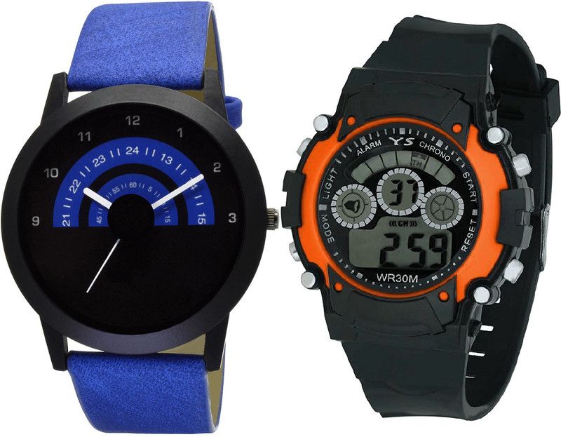 combo watch Analog Watch - For Girls Modern Party Wedding Kids Analogue Blue And Black Color Boys And Men Watch - B47-B4 (Combo Of 2 )