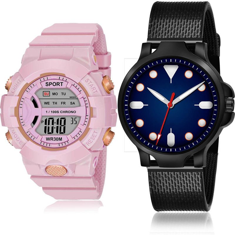 Analog-Digital Watch - For Boys Contemporary Casual 2 Watch Combo For Boys And Men - DG36-(65-S-10)