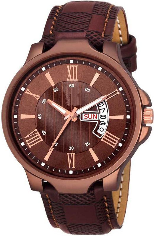 Fency Dial Wrist Watch 7 Analog Watch - For Men Amaizing Brown Day Date