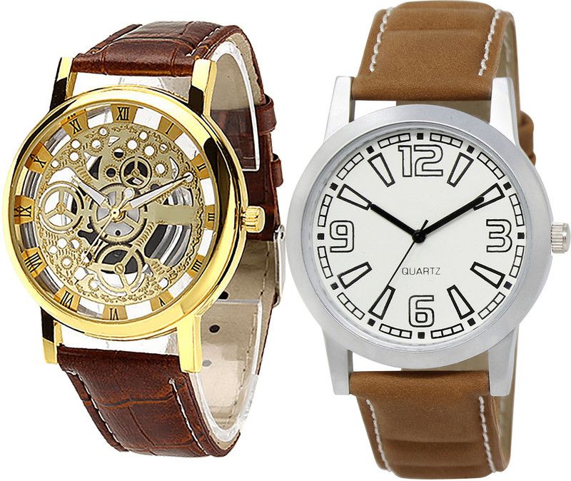 combo watch Analog Watch - For Girls Modish Fashion Open Analogue Brown Color Boys And Men Watch - B45-BL46.15 (Combo Of 2 )