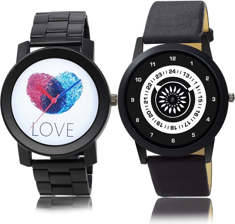 combo watch Analog Watch - For Men New Model Love Fingerprints Chain Watch And Speedometer Watch - B813-B386 (Combo Of 2 )