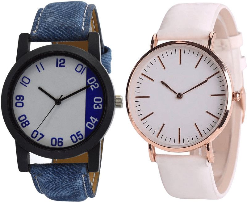 combo watch Analog Watch - For Girls Brand New Analogue Analogue Blue And White Color Boys And Men Watch - B40-B63 (Combo Of 2 )