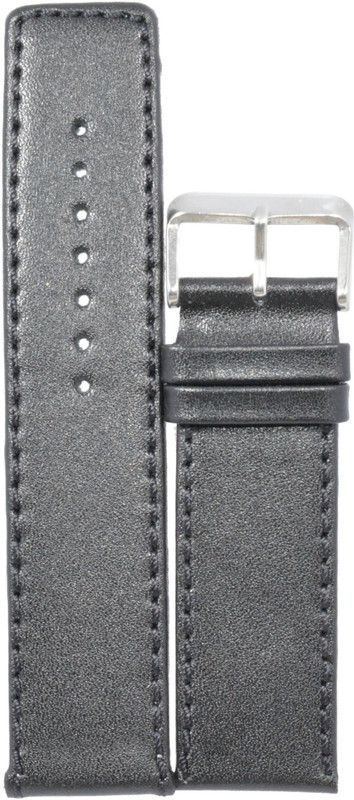 KOLET Plain Parallel F33 20 mm Genuine Leather Watch Strap  (Black)