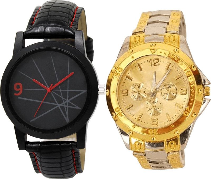 combo watch Analog Watch - For Girls Treading Professional Analogue Black And Silver Color Boys And Men Watch - BL46.8-B75 (Combo Of 2 )