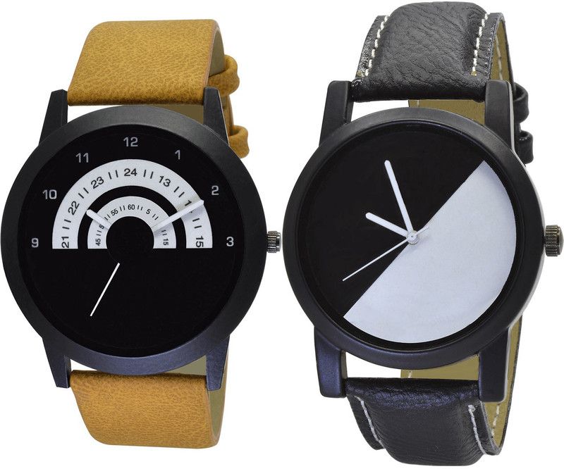 combo watch Analog Watch - For Girls Contemporary Party Wedding Analogue Brown And Black Color Boys And Men Watch - B49-B32 (Combo Of 2 )