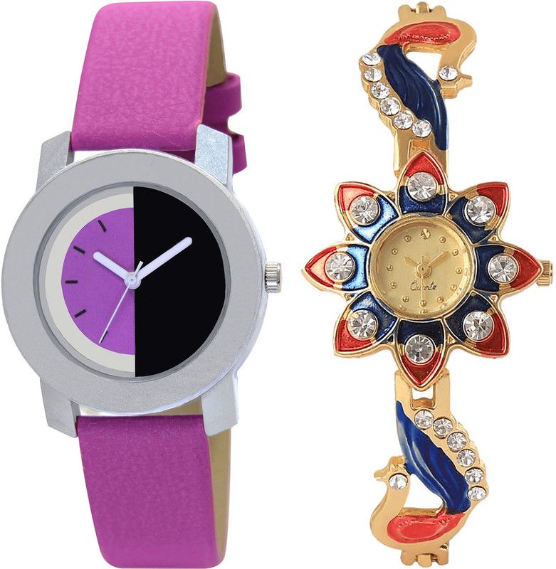 combo watch Analog Watch - For Girls New Love Peacock Analogue Pink And Gold Color Girls And Women Watch - G275-G118 (Combo of 2 )