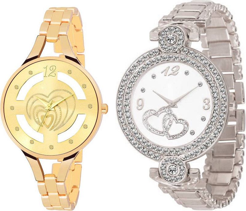 Analog Watch - For Girls Combo pack 2 New Diamond Studded Watch For Girls & Women BB-07278