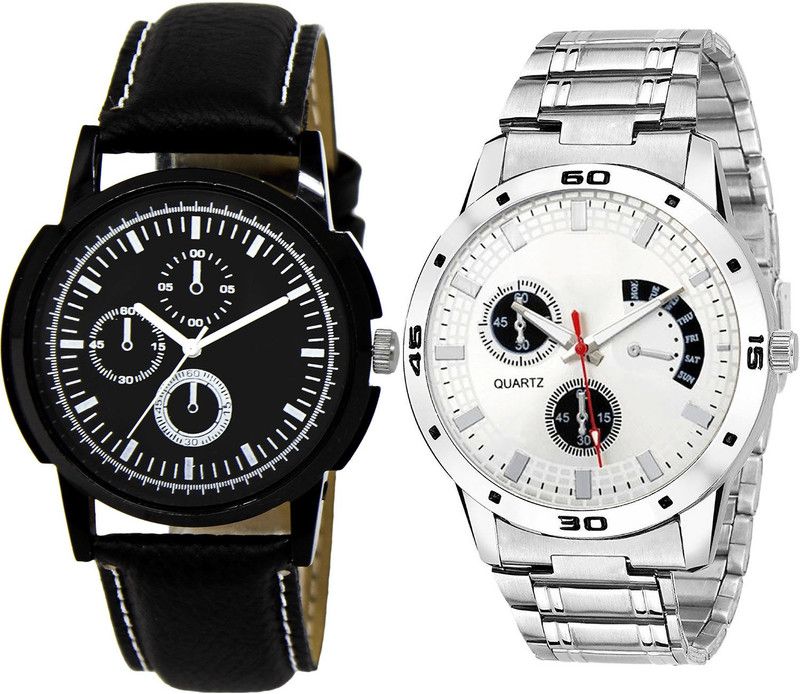 combo watch Analog Watch - For Girls Modish Formal Analogue Black And Silver Color Boys And Men Watch - BL46.13-B85 (Combo Of 2 )