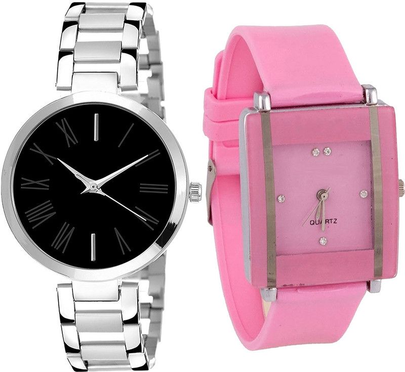 combo watch Analog Watch - For Girls Contemporary Designer Analogue Silver And Pink Color Girls And Women Watch - G299-G14 (Combo of 2 )
